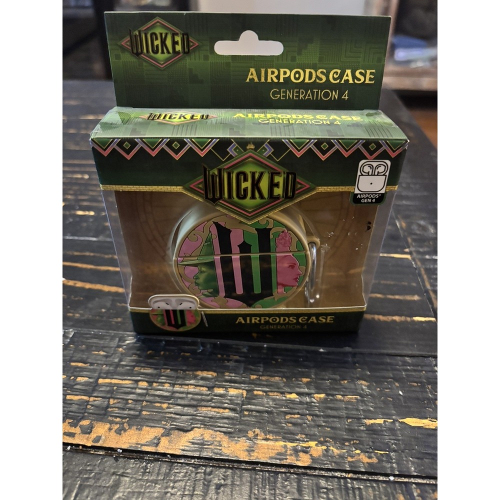 Wicked Movie AirPods Case Generation 4 Elphaba Glinda Green Gold New NIB